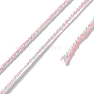 20M Polycotton Braided Cord, Flat, for DIY Jewelry Making, Hot Pink, 2x0.7mm, about 21.87 Yards(20m)/Roll(OCOR-G015-03A-12)