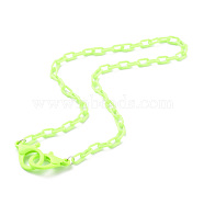 Personalized Opaque Acrylic Cable Chain Necklaces, Handbag Chains, with Plastic Lobster Claw Clasps, Lawn Green, 23.03 inch(58.5cm)(NJEW-JN03432-05)