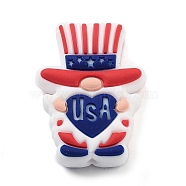 Independence Day Theme Silicone Beads, Dwarf, 29x21x7mm, Hole: 2mm(SIL-M005-01D)