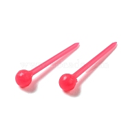 Plastic Tiny Ball Stud Earrings, Post Earrings for Women, Crimson, 14x3mm(EJEW-N022-01I)