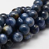 Natural Grade AB Kyanite/Cyanite/Disthene Round Bead Strands, 6mm, Hole: 1mm, about 67pcs/strand, 15.7 inch(G-O143-06-6mm)