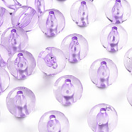 Transparent Acrylic Beads, Round, Lilac, 16x15mm, Hole: 2.8mm, about 220pcs/500g(MACR-S370-A16mm-746)