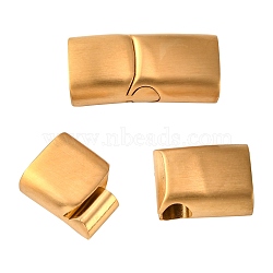 316 Surgical Stainless Steel Bayonet Clasps, Rectangle, Matte Gold Color, 29.5x14x8mm, Inner Diameter: 12x6mm(STAS-G241-07MG)