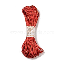 Metallic Polyester Embroidery Floss, Glitter Cross Stitch Threads, Red, 2.5mm, 20m/bundle(OCOR-C005-04)