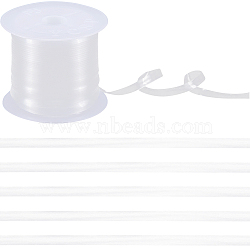 Flat Invisible Stretchy TPU(Thermoplastic Polyurethane) Elastic Strap, Frosted Ribbon with Spool, for DIY Bra Lingerie Swimwear, Clear, 4x0.12mm, 21.87 yards(20m)/roll(EW-GF0001-05A)