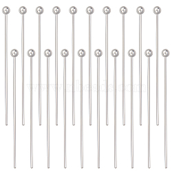 25 Pairs 925 Sterling Silver Ball Head Pins, Silver, 25x0.5mm(STER-BBC0001-52)
