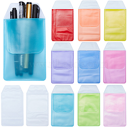 20Pcs 10 Colors Leafproof PVC Pen Bag, Nurse Pen Pocket, Rectangle, Mixed Color, 157x85x1mm, 2pcs/color(AJEW-GO0001-10)