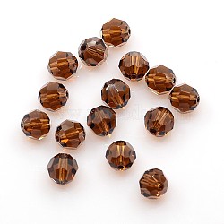 Austrian Crystal Beads, 8mm Faceted Round, Smoked Topaz, hole: 1mm(X-5000_8mm220)