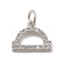 Brass Micro Pave Cubic Zirconia Charms, Constellation Charm, with Jump Ring, Libra, 9.5x12x1.5mm, Hole: 3.5mm(KK-E077-02P-04)