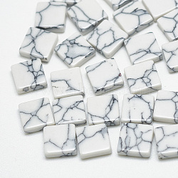 Synthetic Turquoise Cabochons, Square, White, 6x6x2mm(TURQ-S290-41E-04)