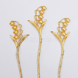 Alloy Hair Sticks, Flower, Golden, 180x41mm(OHAR-PW0003-071A-G)