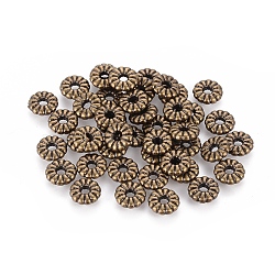 Tibetan Style Spacer Beads, Cadmium Free &, Lead Free, Antique Bronze Color, Flat Round, Size: about 7mm in diameter, 2.1mm thick, hole: 2 mm, 2385pcs/1000g(TIBEB-LF0720YKG-AB-LF)