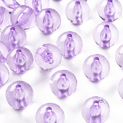 Transparent Acrylic Beads, Round, Lilac, 16x15mm, Hole: 2.8mm, about 220pcs/500g(MACR-S370-A16mm-746)