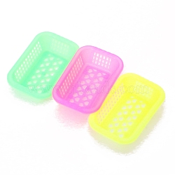 3Pcs Plastic Basket Miniature Ornaments, Micro Landscape Home Dollhouse Accessories, Pretending Prop Decorations, Rectangle, 53x33x12mm(PW-WG90DE0-03)