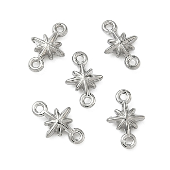 304 Stainless Steel Star Links, Hexagram Connector Charms, Non-Tarnish, Stainless Steel Color, 9.5x6.5x1.5mm, Hole: 0.8mm