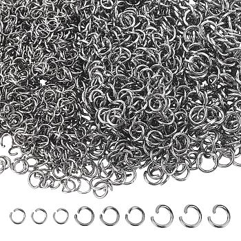 300Pcs 3 Style Iron Open Jump Rings, Ring, Gunmetal, 100pcs/style