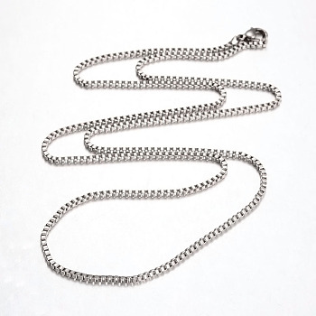 316 Surgical Stainless Steel Venetian Chains Necklaces, Stainless Steel Color, 27 inch(68.58cm)