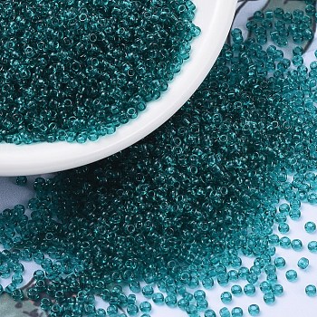 MIYUKI Round Rocailles Beads, Japanese Seed Beads, 11/0, (RR2405) Transparent Teal, 11/0, 2x1.3mm, Hole: 0.8mm, about 50000pcs/pound