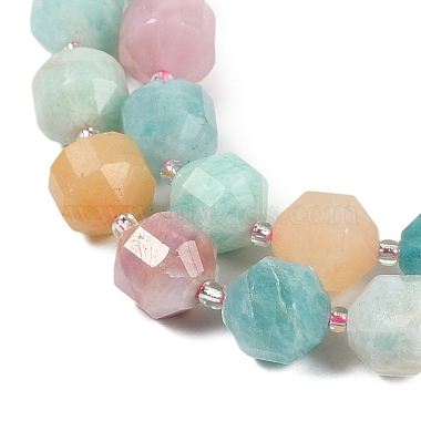 brins de perles naturelles d'amazonite(G-O201B-149H)-3