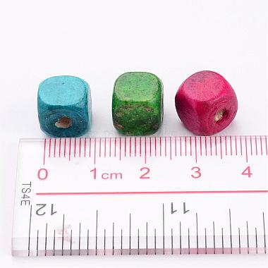 Mixed Lead Free Cube Natural Wood Beads(X-YTB027)-4