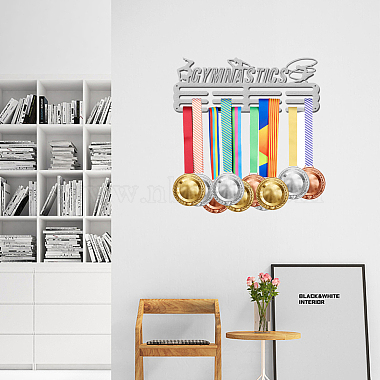 Estante de pared para exhibición con soporte para colgar medallas de hierro con tema deportivo(ODIS-WH0024-032)-6