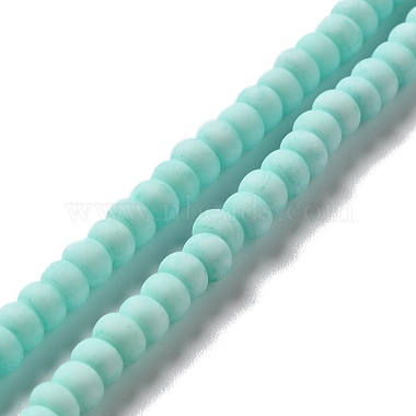 Pale Turquoise Flat Round Porcelain Beads