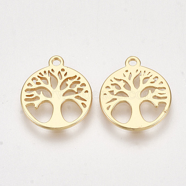 Real Gold Plated Flat Round Brass Charms