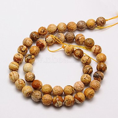 Chapelets de perles en jaspe avec images naturelles(G-G542-8mm-08)-2