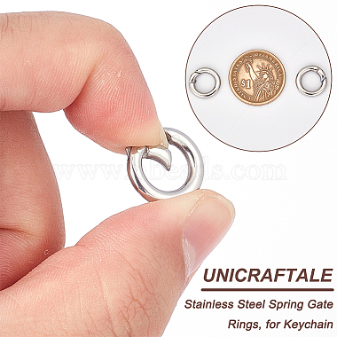 unicraftale 4pcs anneaux de porte à ressort en acier inoxydable lisses 304(STAS-UN0041-72)-4