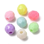 Plastic Beads, Rondelle, Faceted, Mixed Color, 8x7.5mm, Hole: 2.5mm, about 2380pcs/500g(KY-Z003-13)