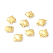 Brass Beads, Long-Lasting Plated, Heart, Real 18K Gold Plated, 10x8x3mm, Hole: 0.9mm(KK-E280-06G)