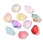 Transparent Spray Paint Glass Beads, Faceted, Nuggets, Mixed Color, 16.5x12.5x8.5mm, Hole: 1.2mm(GLAA-Z011-05)