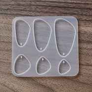 DIY Pendant Silicone Molds, Resin Casting Molds, for UV Resin, Epoxy Resin Jewelry Making, Rounded Triangle, 77.5x83x6mm, Hole: 1.6mm, Inner Diameter: 17.5~48.5x14~26mm(SIMO-F145-03)
