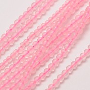 Natural Rose Quartz Round Bead Strands, 2mm, Hole: 0.8mm, about 184pcs/strand, 16 inch(X-G-A130-2mm-13)