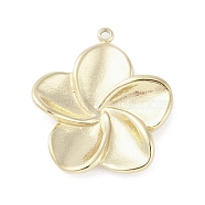 304 Stainless Steel Pendants, Flower Charm, Real 14K Gold Plated, 22.5x20.5x4mm, Hole: 1.4mm(STAS-L022-420G)