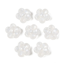 Transparent Acrylic Beads, Flower, with Glitter Power, WhiteSmoke, 12x12.5x6mm, Hole: 3mm, about 1064pcs/500g(TACR-F009-05)