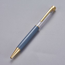 Creative Empty Tube Ballpoint Pens, with Black Ink Pen Refill Inside, for DIY Glitter Epoxy Resin Crystal Ballpoint Pen Herbarium Pen Making, Golden, Steel Blue, 140x10mm(AJEW-L076-A41)