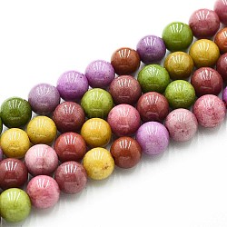 Natural Quartz Beads Strands, Dyed, Round, Imitation Alashan Agate, Mixed Color, 6~6.5mm, Hole: 0.9~1mm, about 60~63pcs/strand, 14.96~15.35 inch(38~39cm)(G-N355-6mm-29)