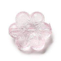 Transparent Acrylic Beads, Dyed, Flower, Pink, 26x23x11.5mm, Hole: 1.8mm, about 142pcs/500g(OACR-L013-033B)