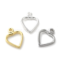 Brass Charms, Long-Lasting Plated, Heart, Mixed Color, 7.5x6x1mm, Hole: 0.7mm(KK-L205-11-B)