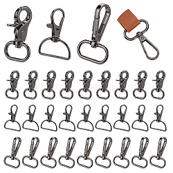 WADORN 30Pcs 3 Styles Zinc Alloy Swivel Lobster Claw Clasps, Swivel Snap Hook, Fine Jewelry Findings, Gunmetal, 29.5~46x29.5~31x5.5~6mm, 10pcs/style(FIND-WR0009-68B)