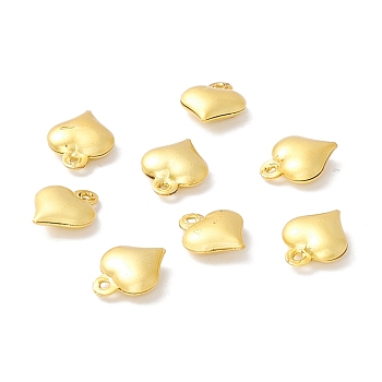 Brass Beads, Long-Lasting Plated, Heart, Real 18K Gold Plated, 10x8x3mm, Hole: 0.9mm