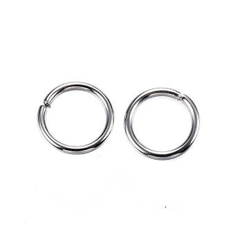 304 Stainless Steel Jump Rings, Open Jump Rings, Stainless Steel Color, 8x1mm, 18 Gauge, Inner Diameter: 6mm