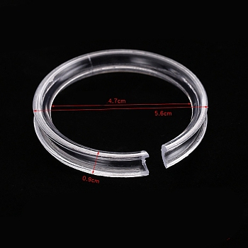 50Pcs Transparent Plastic Single Bracelet Display Rings, Clear, 0.9x5.6cm