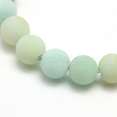 Frosted Natural Flower Amazonite Round Bead Strands(G-M064-4mm-07)-2