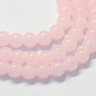 7mm Pink Round Glass Beads
