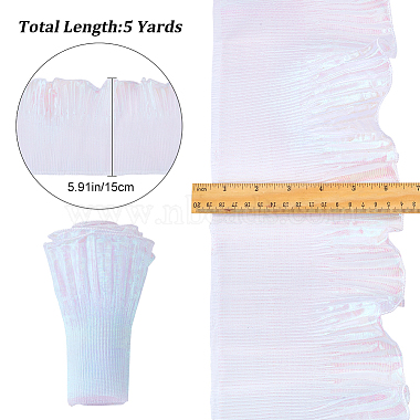 Gradient 5 Yards Color Organza Pleated Ribbon(OCOR-GF0002-19)-2
