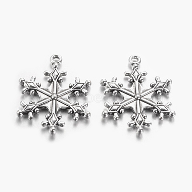 Antique Silver Snowflake Alloy Pendants