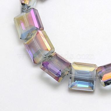 13mm MediumPurple Square Glass Beads