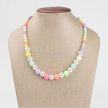 Acrylique imitation de perles diplômé colliers de perles d'enfants(NJEW-JN01587)-3